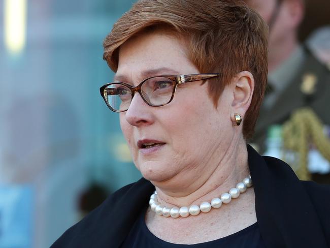 Senator Marise Payne leaves the state funeral of former deputy prime minister and National Party leader Timothy 'Tim' Fischer at the Albury Entertainment Centre in Albury, Thursday, August 29, 2019. Former Nationals leader Tim Fischer has been farewelled at a heartwarming state funeral in Albury, remembered as a one-of-a-kind patriot who 'left us too soon'. (AAP Image/Mark Jesser) NO ARCHIVING