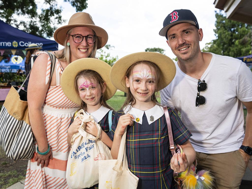 Renate and Ben Cromwell with their daughters Eva and Anna (front) at the Fairholme Spring Fair, Saturday, October 19, 2024. Picture: Kevin Farmer