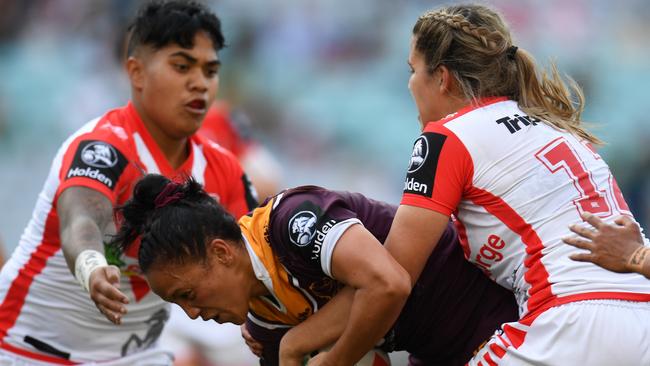 Shaylee Benton the defence for the Dragons in the NRLW this season.