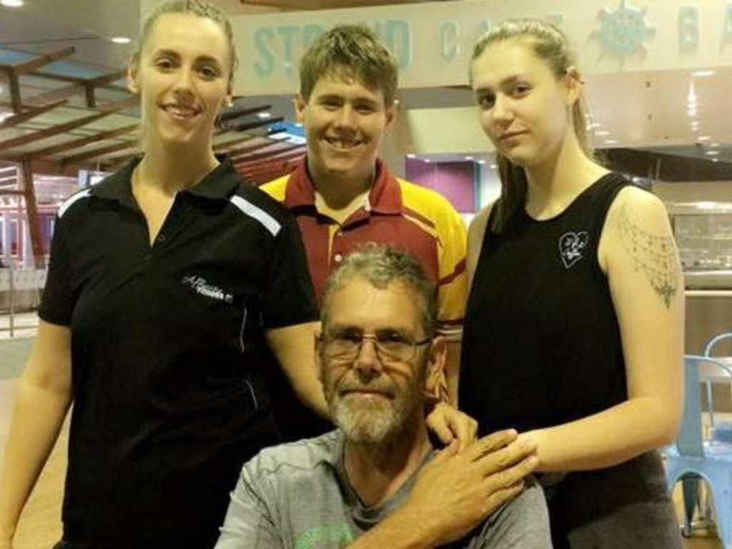 Walter Newton senior (front) with his children Maddie, Walter and Alex. Picture: Contributed