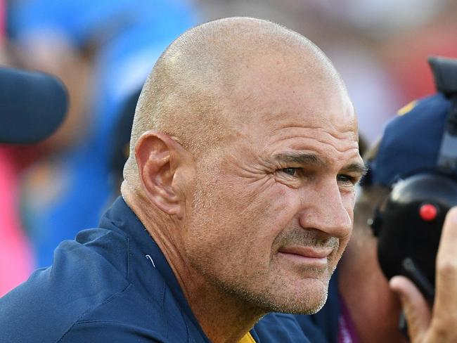 Eels head coach Brad Arthur (centre) looks on during the Round 2 NRL match between the Manly-Warringa Sea Eagles and the Parramatta Eels at Lottoland in Sydney, Sunday, March 18, 2018. (AAP Image/Brendan Esposito) NO ARCHIVING, EDITORIAL USE ONLY