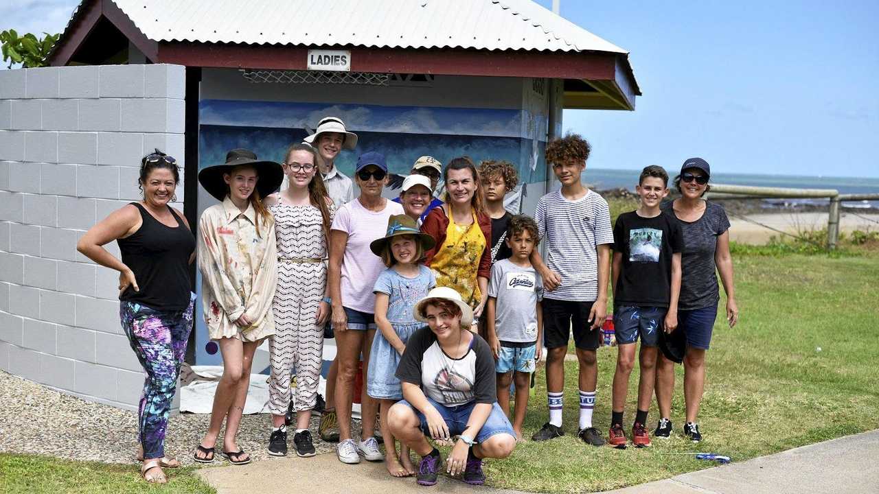 Some of the participants from last weekend's mural workshop. Picture: Lee-ann Handley