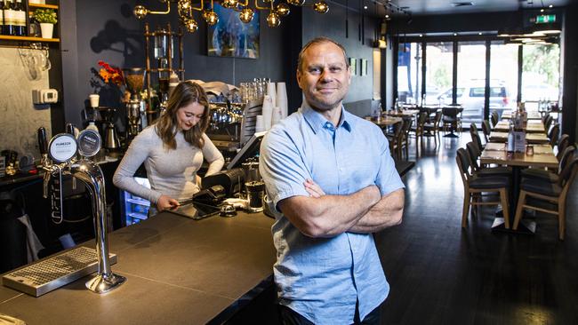 Greg Rips at his Third Wave cafe in Melbourne: ‘JobKeeper is what kept us alive.’ Picture: Aaron Francis