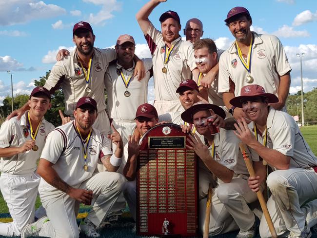 Rivergum celebrates last season’s Jika Shield premiership triumph. Picture: TIM MICHELL