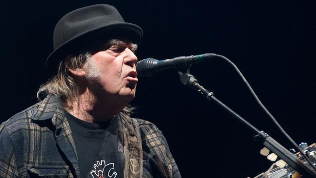 Neil Young performs on stage in Quebec City during 2018 Festival d'Ete. Picture: AFP.