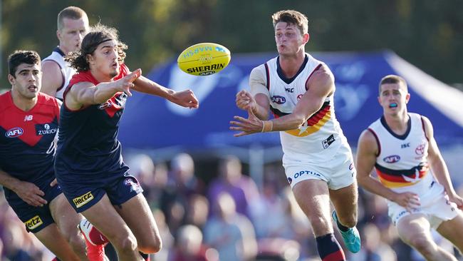 Matt Crouch in action for Adelaide against Melbourne. Picture: AAP Image/Michael Dodge