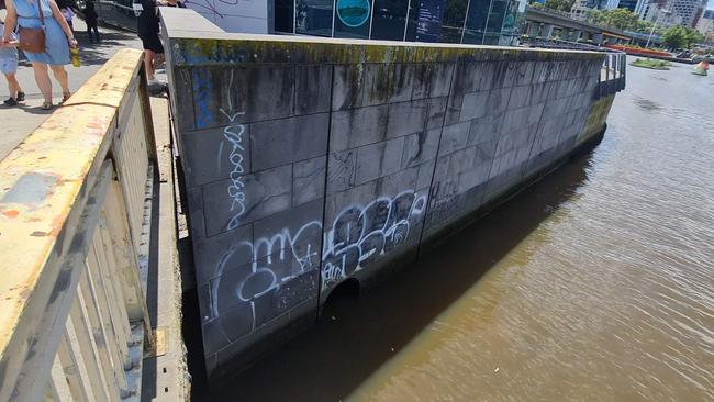 Graffiti on a retaining wall along the Yarra River. Picture: Supplied