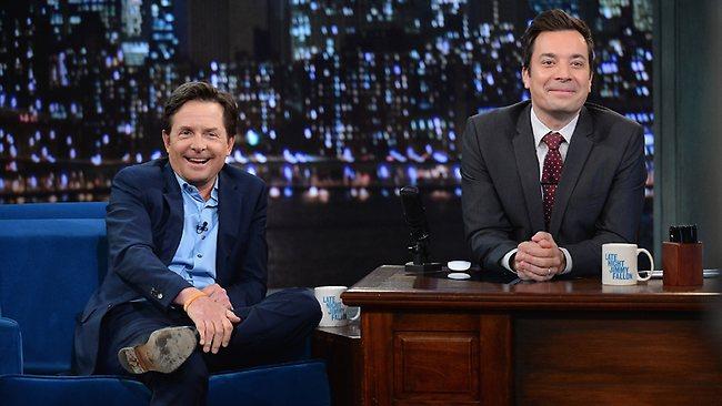 Michael J. Fox appears on Jimmy Fallon's program to promote his return to television.