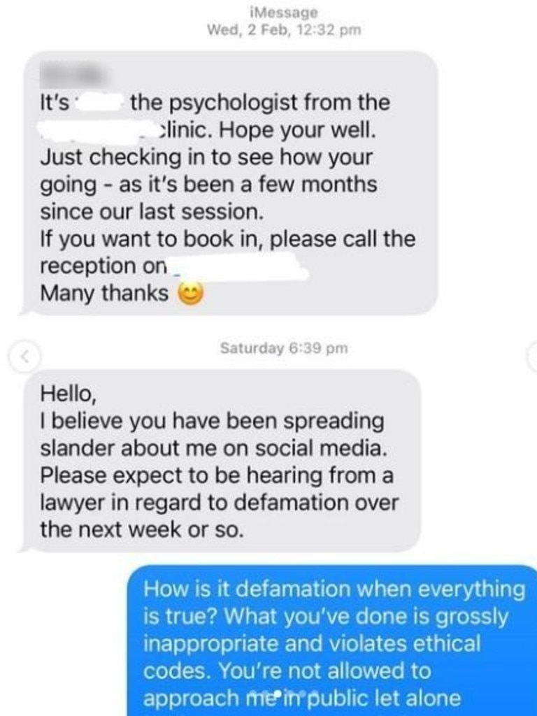 The psychologist accused the woman of slander. Picture: Instagram