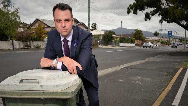 RUBBISH: Labor MP Josh Willie opposes the government's proposed bin tax. Picture: Kenji Sato