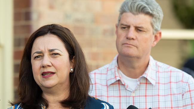 Queensland Premier Annastacia Palaszczuk, pictured with Local Government Minister Stirling Hinchliffe, said her Government had given the move lengthy consideration. Picture: AAP/Albert Perez