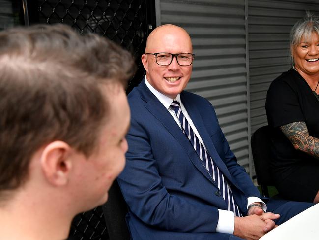 Leader of the Opposition Peter Dutton at the Youth Development Foundation. Picture: NewsWire/John Gass