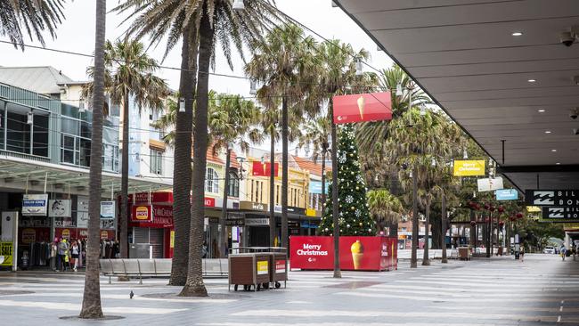 A general view of an empty Manly Corso on December 25, 2020 as businesses struggle. Picture: Jenny Evans/Getty Images