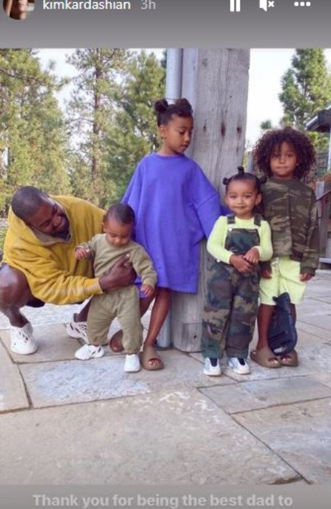 Kanye West was celebrated by Kim Kardashian on Father's Day in the US. Picture: Instagram