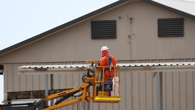 Construction continues at the school. Photograph: Jason O'Brien