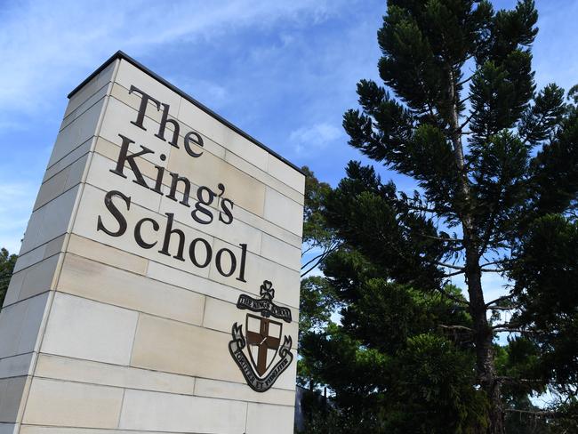 The King's School at North Parramatta suspended the teacher after he marched in the illegal lockdown protest. Picture: AAP