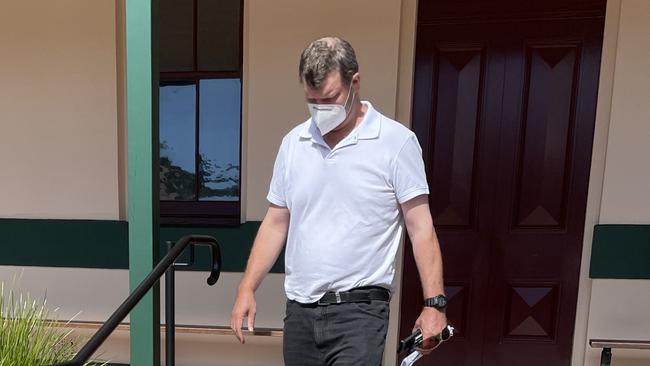 Dan Presbury leaves Ballina Local Court after being sentenced for damaging property and refusing to leave Lismore Workers Club Picture: Nicholas Rupolo.