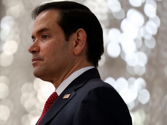 US Secretary of State Marco Rubio visits the Abrahamic Family House in Abu Dhabi, United Arab Emirates, on February 19, 2025. (Photo by Evelyn Hockstein / POOL / AFP)