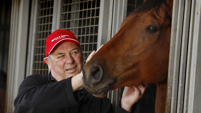 NCA. MELBOURNE, AUSTRALIA. October 29, 2024. RACING. Horse trainer Michael Moroney at his stables at Flemington today.  Pictures : Michael Klein