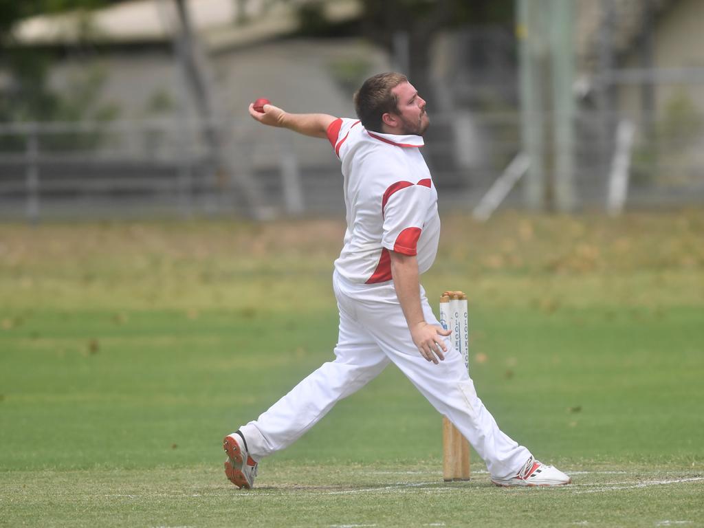 Chris Cleaver bowls for South Services at McKittrick Park