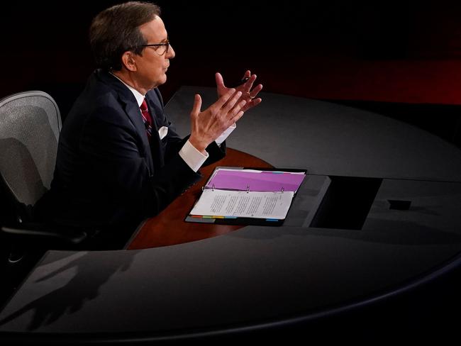 Moderator and Fox News anchor Chris Wallace. Picture: AFP