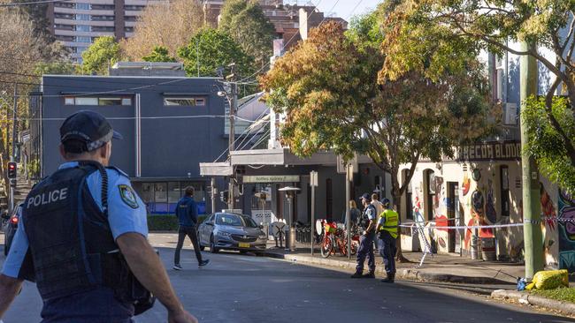 Sydney, Australia,  NewsWire, Saturday, 28 May 2022Investigation underway after men found with stab wounds near Norfolk house and Hotel on Cleveland st Redfern. About 3.45am (Sunday 29 May 2022), emergency services were called to Cleveland Street, Redfern, following reports of a brawl.Picture:  NewsWire / Monique Harmer