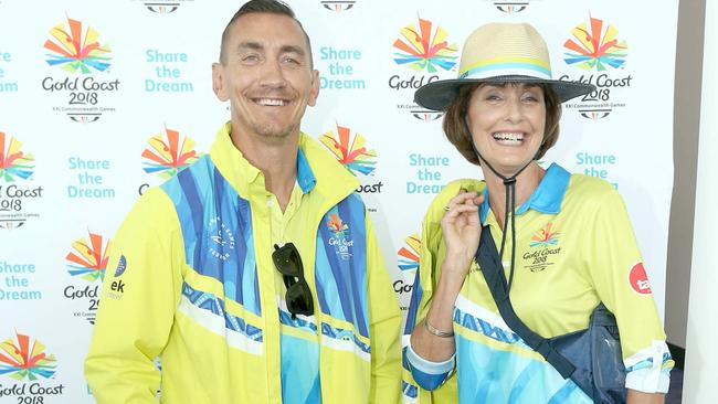 The first look at Commonwealth Games volunteer uniforms. Models Mat Rogers and Donelle Coulter. Picture: Mike Batterham