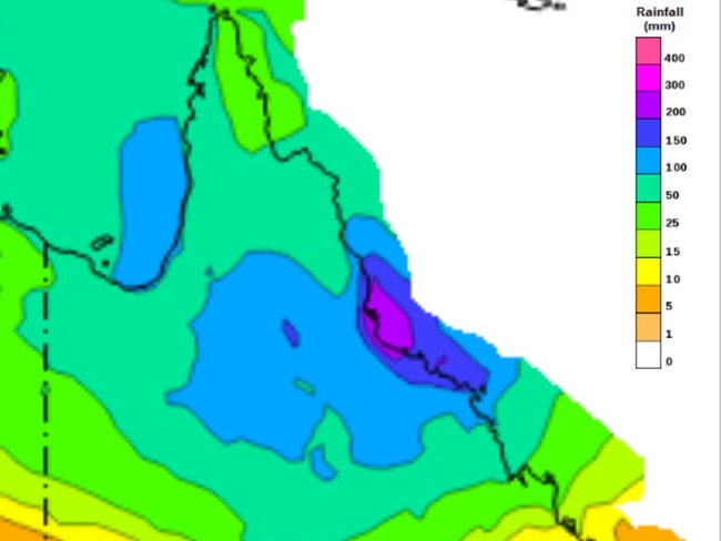 Four day rainfall forecast for Queensland. Picture: BOM.