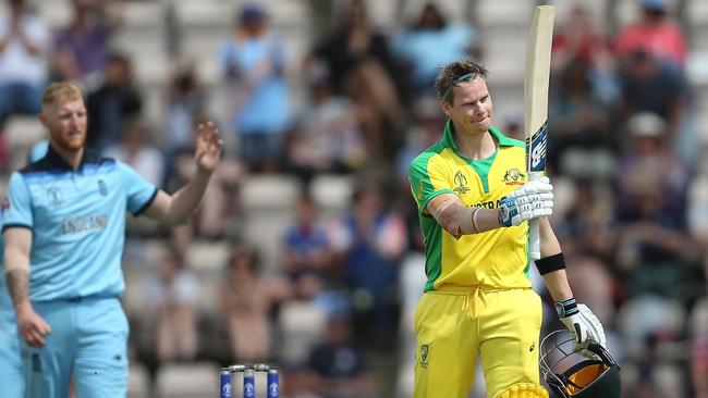 Steve Smith’s century in a warm-up game was met with a round of boos.