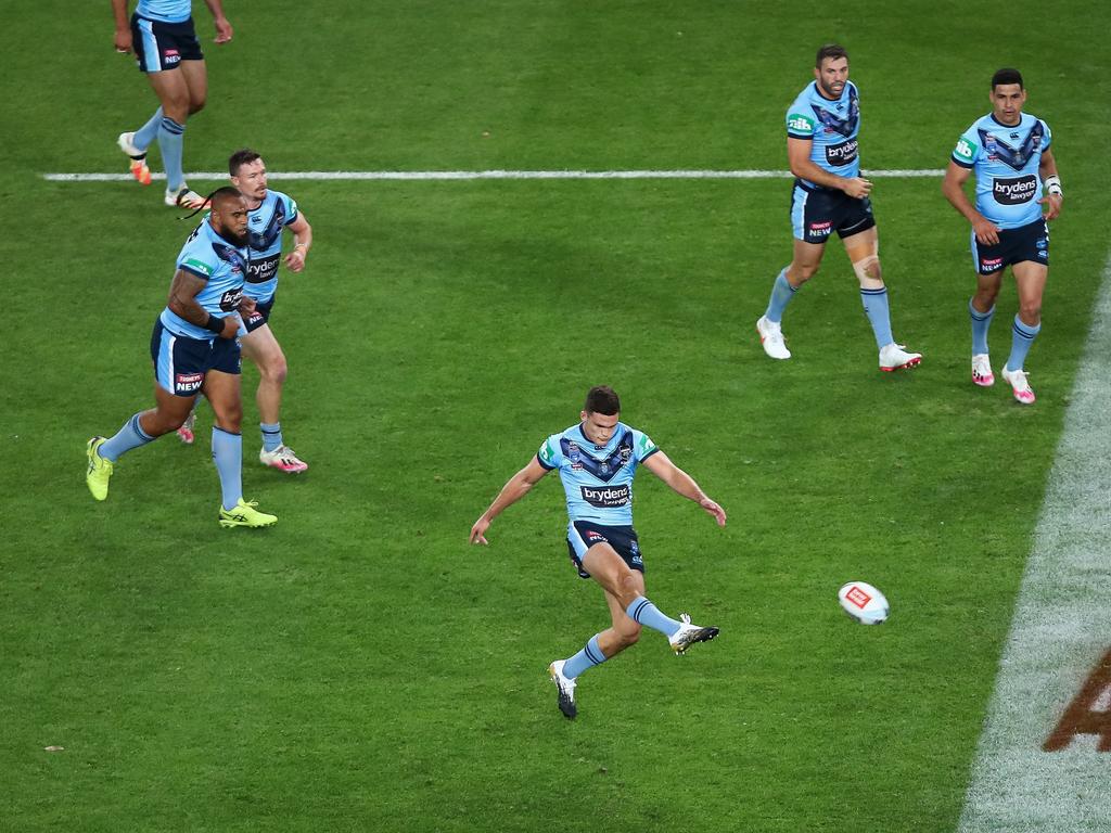 Nathan Cleary pinned the Maroons down with some pinpoint kicking. Picture: David Hossack/NRL Photos