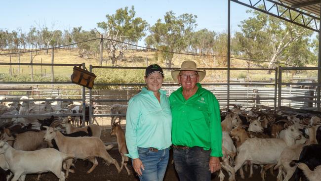 Keeleigh and Brian Allport of Grassland Goats, Moonie, Queensland. Going goat was ‘probably the best decision we’ve ever made’. Picture: Stephen Henry