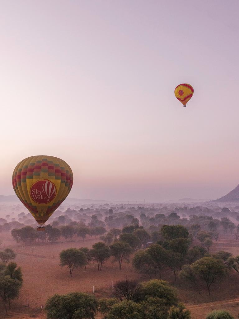 Hot-air ballooning over the Pink City.