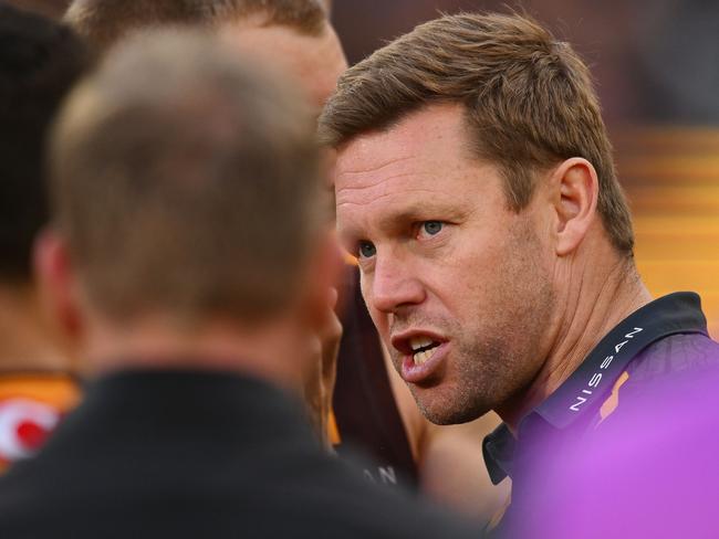 Sam Mitchell on Saturday. Picture: Morgan Hancock/AFL Photos/via Getty Images