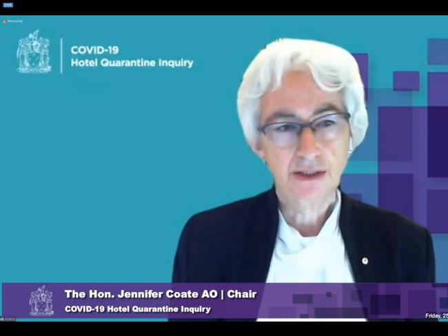 Hotel inquiry chair Jennifer Coate. Picture: COVID-19 Hotel Quarantine Inquiry via NCA NewsWire