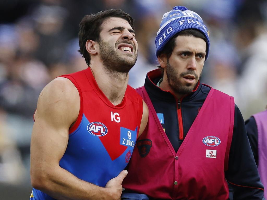 Christian Petracca leaves the MCG during King’s Birthday. Picture: Michael Klein