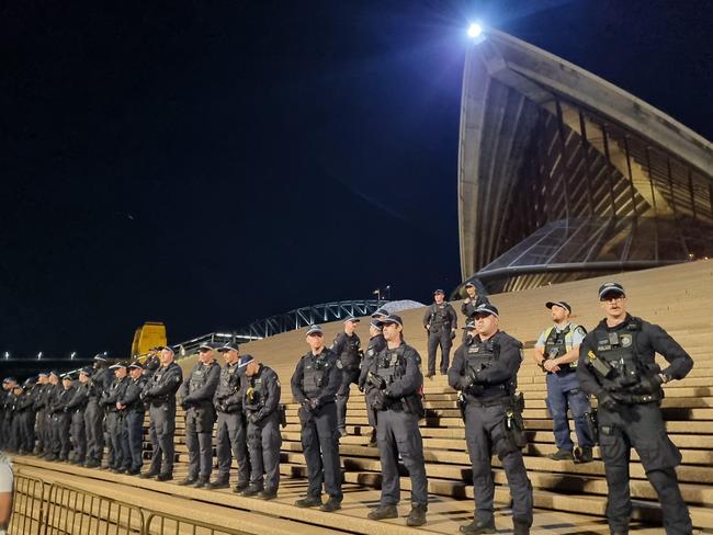 SYDNEY, AUSTRALIA: 9 October, 2023 - Pro-Palestinian protesters gathered in Sydney’s CBD and in front of the Opera House in a rally against Israel. Picture: Jasmine Kazlauskas/news.com.au