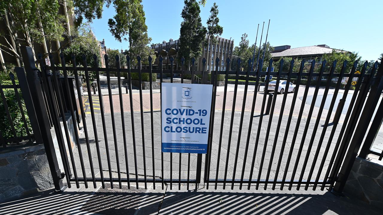 Brisbane Boys Grammar closed due to a Covid case exposure. Picture: Lyndon Mechielsen/The Australian