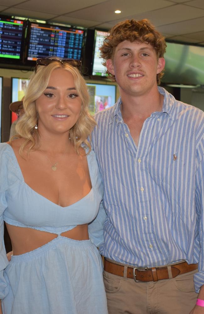 Beth Taylor and Joe Callanan at the St Patrick’s Day races in Rockhampton on March 12, 2022. Picture: Aden Stokes