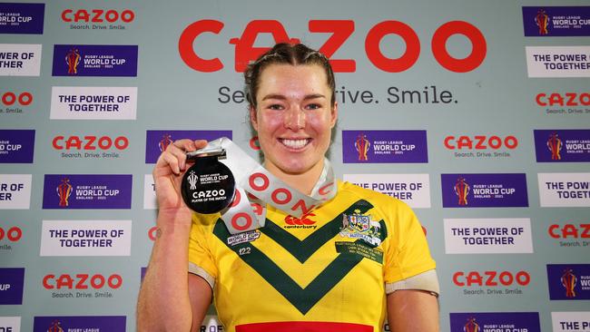 Tonegato was outstanding for the Jillaroos at the World Cup. Picture: Jan Kruger/Getty Images for RLWC