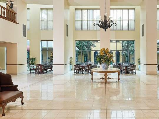 The lobby of the Stamford Plaza in Brisbane.