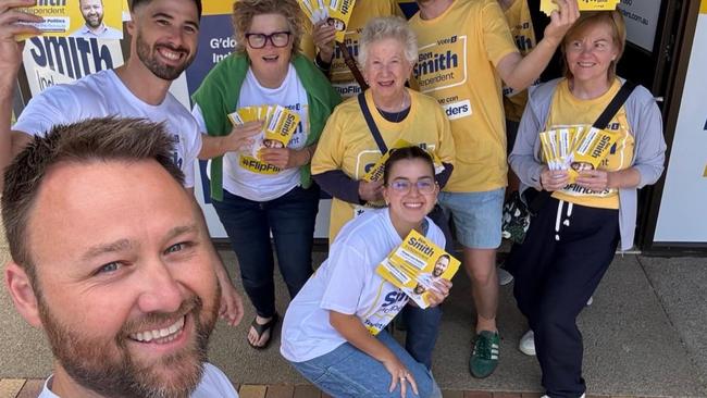 Independent candidate for Flinders Ben Smith, front left, in an image taken from his official campaign Facebook page.