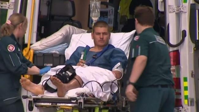 Frost said the attack occurred from beneath his surboard. Picture: 9 News