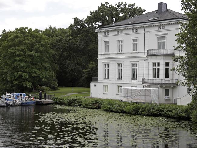 The official senate guesthouse of Hamburg where U.S. President Donald Trump and his wife are staying. Picture: AP Photo/Matthias Schrader.