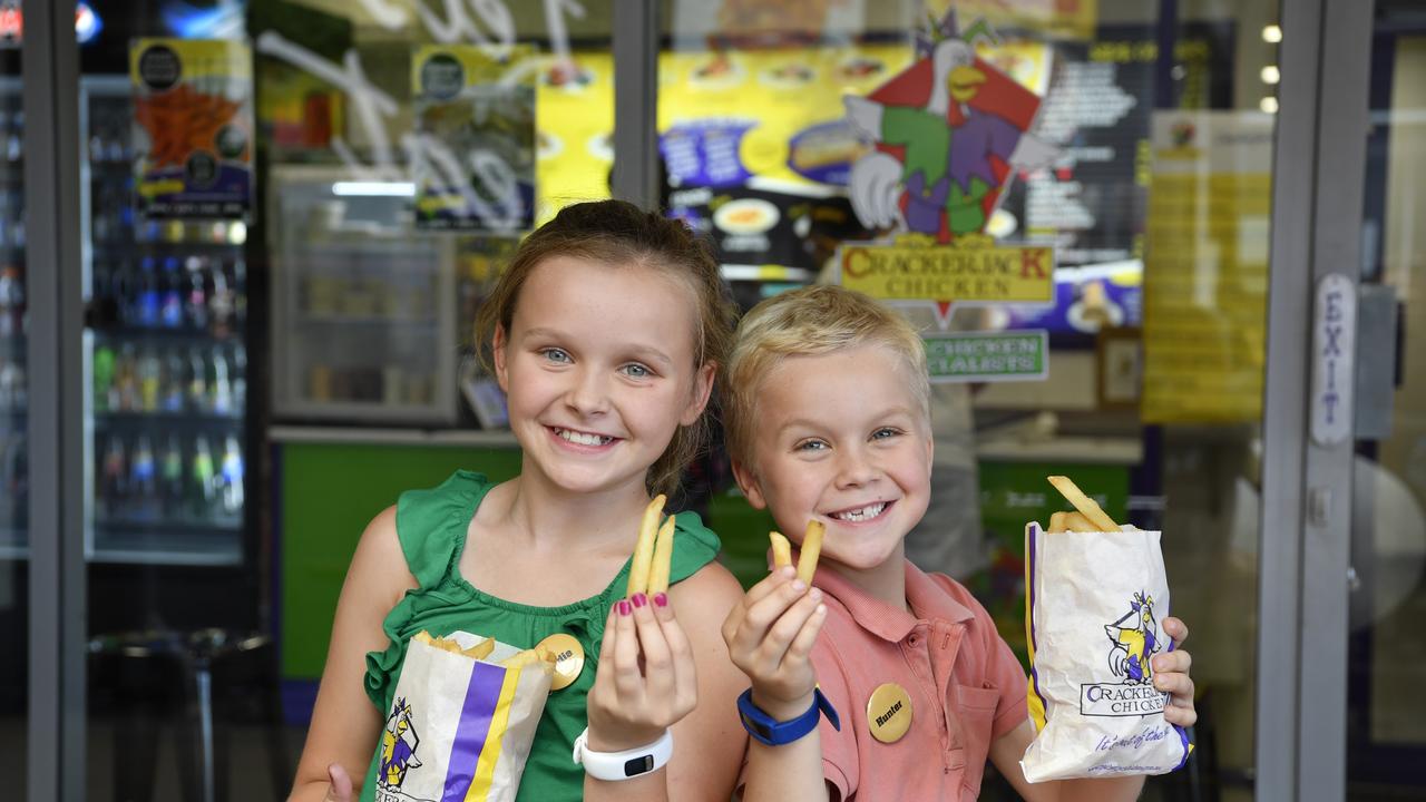 Bridie and Hunter Dowling at Crackerjack Chicken.