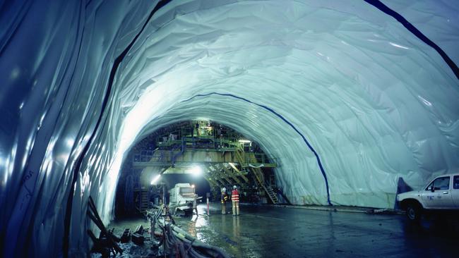 Five road headers were used to tunnel under the Yarra River to create the Burnley and Domain tunnels.