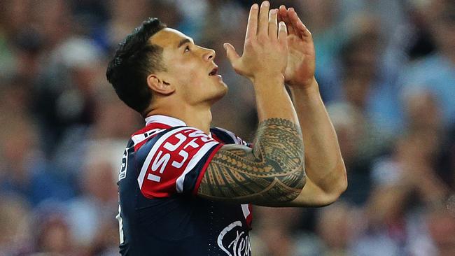 Former Rooster Sonny Bill Williams prayed as he entered the field before each match.