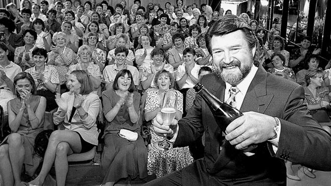 TV Host Derryn Hinch on the Midday Show set after hearing the show had been axed.