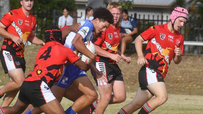 Cowboys Cup Schoolboys Football at Kern Brothers Drive. Ignatius Park College against Kirwan SHS (black). Picture: Evan Morgan