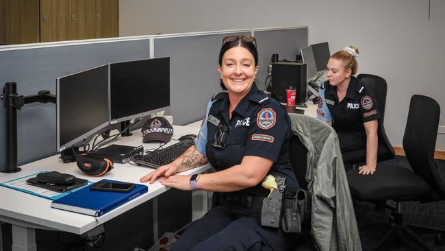 School Bases Police Auxiliary Clare Christopers at the newly opened Nightcliff Police Station on Progress Drive. Picture: Glenn Campbell