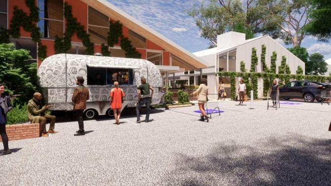 The outlet would feature food trucks.